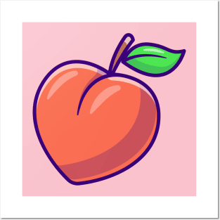 Peach Fruit Cartoon Posters and Art